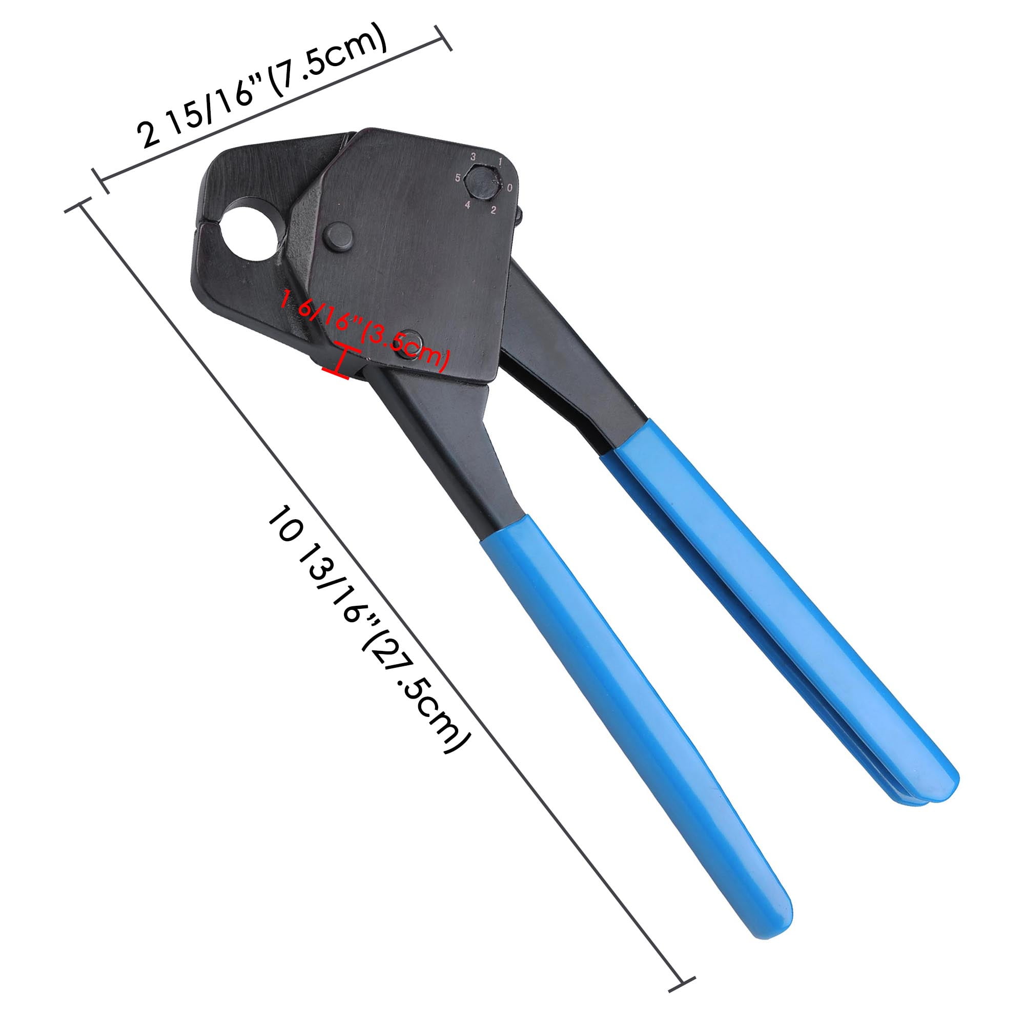 Yescom 1/2" Pex Crimping Tool Crimper with Go/no Go Gauge for Copper Ring Plumping Crimps - Blue