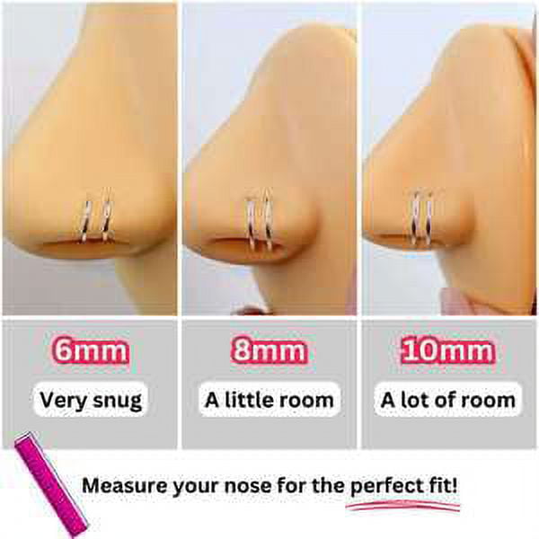 18k Gold Plated Piercing Nose Ring Nose Hoop Crystal Septum Nose- Diameter  8mm | eBay