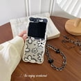 thumbnail image 2 of Case for Samsung Galaxy Z Flip 6,Small Fresh Flower Pattern Shockproof Folding Phone Protective Cover,Gift for Women Girls (Black), 2 of 7
