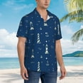 thumbnail image 5 of Fotbe Lighthouses and Anchors Hawaiian Shirt for Men Unisex Summer Beach Casual Short Sleeve Cotton Linen Button Down Shirts-Large, 5 of 9
