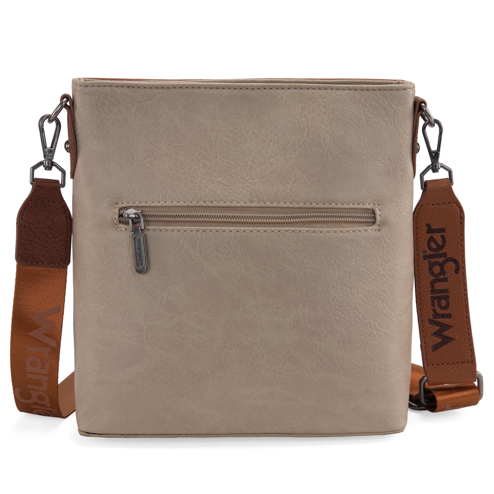 Wrangler Crossbody Purses for Women Two Tone Crossbody Bags Women Purses and Handbags, Camel