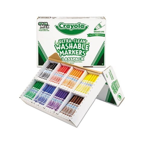 Ultra-Clean Washable Marker Classpack Broad Bullet Tip, Assorted Colors, 200/Box