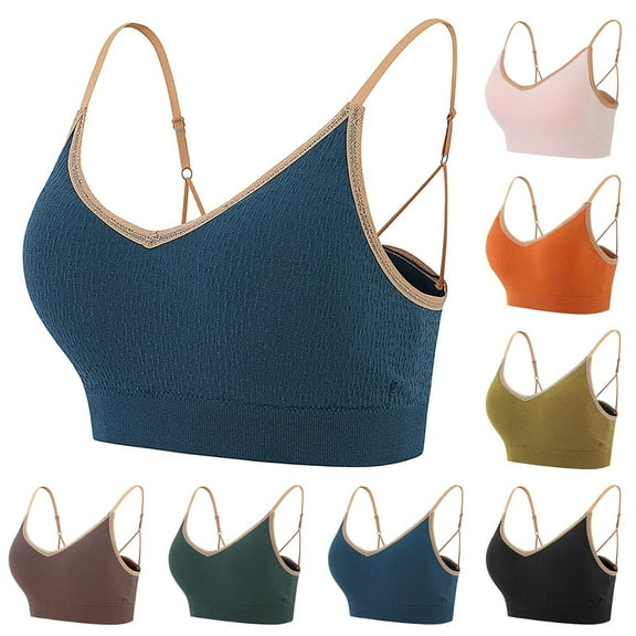 Darzheoy Sports Bras for Women Ruched Sports Bras Seamless Bras Padded Workout Tops Support Crop Tops One Size