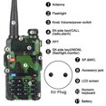thumbnail image 3 of Walkie Talkie shaofei UV5R 5 W radio bidireccional banda dual para aficionados radio FM VHF UHF transceptor portátil para exteriores color verde, 3 of 5