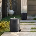 thumbnail image 2 of Dark Gray Resin Round Bubbler 23" Tall Outdoor Fountain with Lights, Solar Powered, 2 of 13