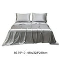 thumbnail image 3 of Satin Sheet Set 4 Piece King, under $5! Ke1Clo Soft Hotel Bed Sheets, Deep Pocket Fitted Sheet Flat Sheet Pillowcases, 79.92x60.24x13.78inch (Gray), 3 of 6
