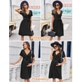 thumbnail image 4 of Ekouaer Women Short Sleeve Maternity Nursing Dress Casual V Neck Breastfeeding Loungewear Ribbed Knit Pregnancy Dresses S-XXL, 4 of 5