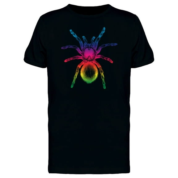 Smartprints Mens Graphic Tee - Rainbow Tarantula - Regular Fit 100% Cotton