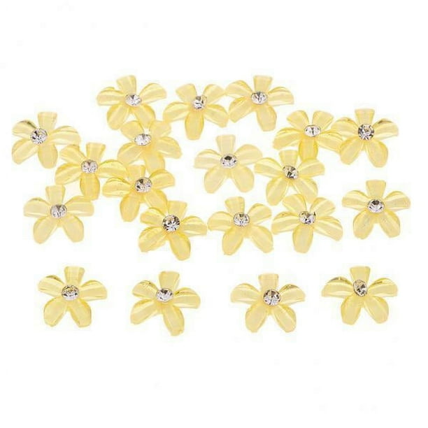 2x 20x Pegamento de Botón de Diamantes de Imitación de Resina de Flores en Adornos de Espalda Plana 2 piezas