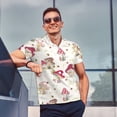 thumbnail image 4 of Balery Floral Mushroom Camisa Polo de Hombre con Estampado, de Manga Corta y Tejido Medio, Camisa Tipo Golf Polo-4X-Large, 4 of 6