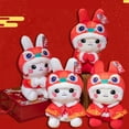 thumbnail image 5 of D White New Year Greeting Chinese New Year Stuffed Rabbit Doll 2026 Lunar Year Bunny Plush Toy, 5 of 5
