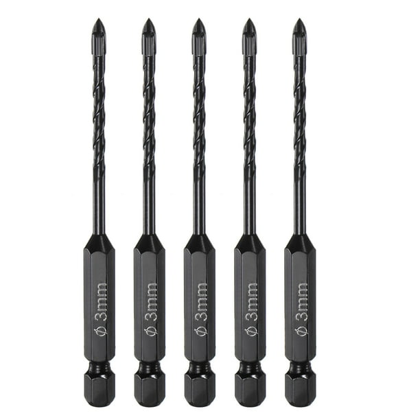 Uxcell 5pack brocas para mampostería, broca de concreto de 1/4" con vástago hexagonal de 3 mm