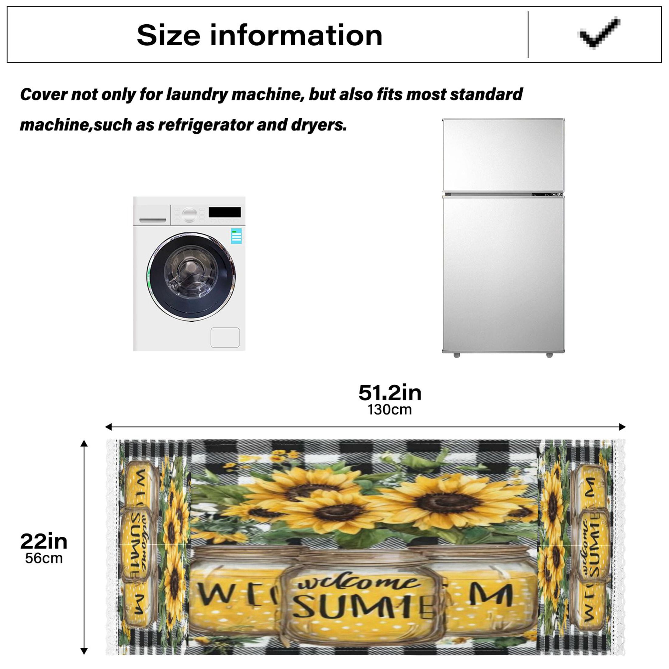 Wobogo Sunflower Summer Jars Washing Machine Cover Dustproof Washer Dryer Cover Waterproof Laundry Room Decorative Protector