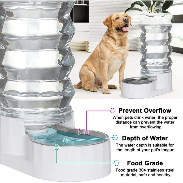 Gallon Dog Water Dispenser Gravity Dog And Cat Water Bowl