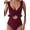 Wine Red, variant on One Piece Swimsuit for Women Tummy Control Ruffle Bathing Suit V Neck Ruched Swim Suit Slimming Cutout Swimwear Black S