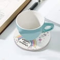 thumbnail image 5 of SKYSONIC Round Drink Coasters 2 Pcs Cute Unicorn on Rainbow Absorbent Ceramic Coaster with Cork Base for Coffee Cups for Home Decor, 5 of 6