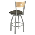 thumbnail image 3 of 830 Voltaire 36" Swivel Counter Stool with Anodized Nickel Finish, Natural Back and Graph Chalice Seat, 3 of 3
