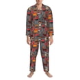thumbnail image 3 of Fotbe BBQ Icons Pattern Long Sleeve Pajama Set for Men,Sleepwear Set,2-piece Loungewear Set,Soft PJs Comfy Nightwear with Pockets-XX-Large, 3 of 7