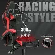 Bigzzia Gaming Chair Office Chair, Ergonomic Game Chair with Headrest & Lumbar Pillow, Black Red