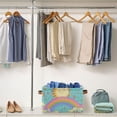 thumbnail image 5 of Yayeee 2 Pack Canvas Storage Basket with Handles for Shelves Fabric Bins Closet Organizer, Retro Blue Rainbow, 5 of 8