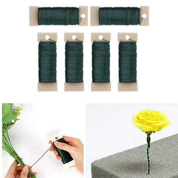 6 Roll Green Florists Wire Flexible Paddle Wire for crafts, Christmas Garland, Wreaths, bouquets of flower And Floral Arrangements Accessories