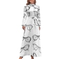 thumbnail image 2 of Gafas vintage con ojos dibujados a mano, vestido largo morado, vestido de noche para mujer, 2 of 5