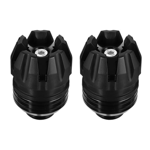 Worgeous Motorcycle Anti Collision Cap with Buffering Pad for Motorbike Front Fork Cup Aluminum Alloy Black 2PCS
