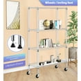 thumbnail image 4 of FDW 4-Tier Wire Storage Rack Adjustable NSF Heavy Duty Unit on 3” Wheel Casters Commercial 36L x 14W x 62H,Chrome, 4 of 7