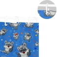thumbnail image 5 of Coolnut Cartoon Raccoons Shower Curtain Bathroom Decor Watercolor Shower Curtain Sets Fabric Cloth Bathroom Curtains with Hooks 60x72 Inch, 5 of 6
