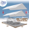 thumbnail image 2 of SOLAXO 10x20 FT Carport Tent Top Garage COVER ONLY Waterproof Replacement Canopy w Bungee, without edge (White), 2 of 2