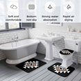 thumbnail image 5 of Black White Beige Boho Bath Mat 3 Piece Bathroom Rug Set, Western Geometric Aesthetic Non Slip Bath Rug Contour Mat and Toilet Lid Cover, Absorbent Shower Mats Soft Bath Rugs and Mats Sets, 5 of 8
