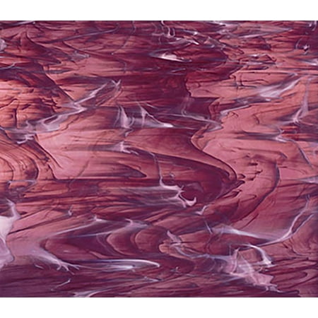 OCEANSIDE STAINED/FUSING GLASS SHEETS - LIGHT PURPLE/WHITE WISPY FUSIB (Small 8" x 12")