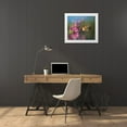 thumbnail image 3 of Fitzharris, Tim 29x26 White Modern Wood Framed Museum Art Print Titled - Broad Tailed Hummingbird at Penstemon, 3 of 4