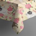 thumbnail image 4 of Pugs and Pioneer Flower Rectangle Tablecloth 60"x120",Waterproof Polyester Rectangle Table Cloth, Wipeable Spillproof Polyester Tablecloth for Dining, Camping, Indoor and Outdoor, 4 of 6