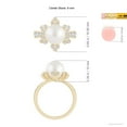 thumbnail image 5 of ANGARA South Sea Cultured Pearl Flower Ring with Diamonds in 14K Yellow Gold for Women | June Birthstone, Birthday, Anniversary, Jewelry Gift for Women | Pearl Ring, 5 of 9