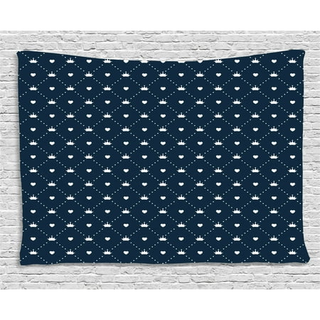 Princess Tapestry Checkered Girlish Pattern With Dotted Lines