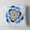 thumbnail image 2 of Designart Dark Blue Fractal Flower - Floral Throw Pillow - 18x18, 2 of 5