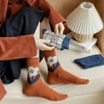 thumbnail image 4 of CoCozhu 5/10 Pairs Wool Socks for Women Thick Knit Vintage Cute Floral Crew Socks, 4 of 7