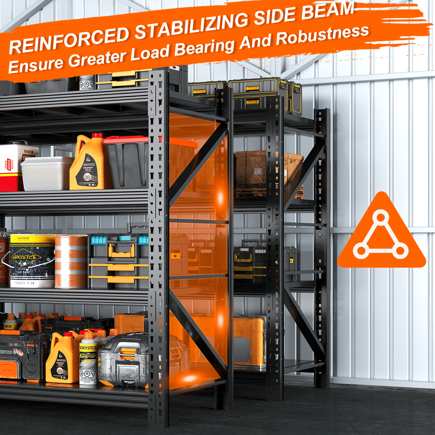 31.5"W Heavy Duty Storage Shelves, 2500LBS Metal Garage Shelving Units, 4 Tier Adjustable Large Industrial Shelves for Warehouse Workshop Basement (31.5"W x 13.8"D x 73.2"H)