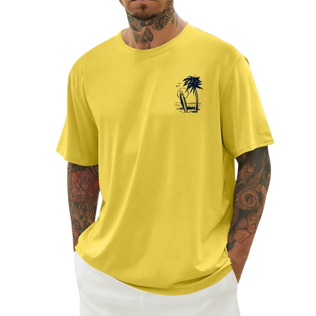 T-shirt à Manches Courtes Imprimé Graphique Décontracté pour Loisirs Quotidiens - T-Shirts Confortables pour Hommes avec Col Rond et Œuvre d'Art Moderne