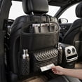 thumbnail image 5 of Car Seat Organizer Between Seats Leather Backseat Storage Bag • Multifunctional Car Organizer • Tissue Dispenser Cup Holders Mesh Pocket Auto Seat Back Hanging, 5 of 5