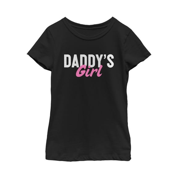 Girl's Lost Gods Father's Day Daddy's Girl Script  Graphic Tee Black Small