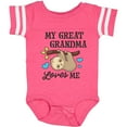 thumbnail image 3 of Inktastic My Great Grandma Loves Me with Sloth and Hearts Boys or Girls Baby Bodysuit, 3 of 5