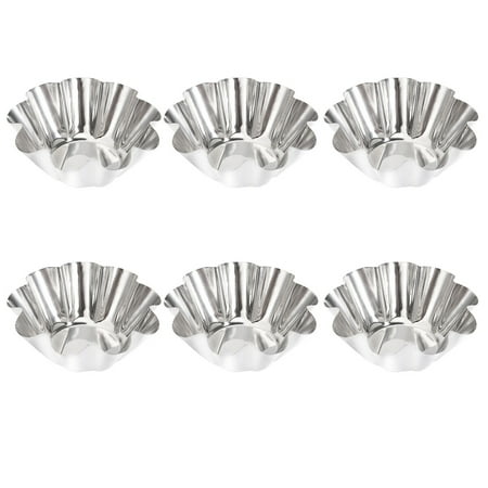 

NUOLUX 12Pcs Delicate Stainless Steel Useful Tart Pans Flower Reusable Cupcake Muffin Baking Cup Mold for Kitchen(Silver)