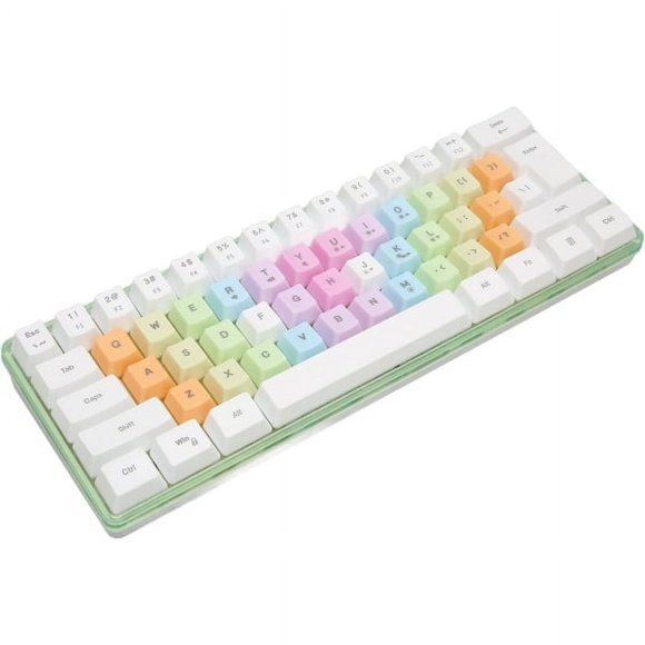 Gaming Keyboard, 60 Percent Keyboard Color Cute Keyboard with RGB, Wired Mechanical Keyboard for Gaming Office, White