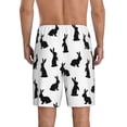 thumbnail image 3 of Kdxio Black Rabbit Print Mens Sleep Shorts Bottoms Soft Comfy Pajama Wear Pants with Drawstring Pockets, 3 of 7
