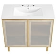 thumbnail image 5 of Calla 36" Perforated Metal Bathroom Vanity in White Oak, 5 of 11