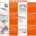 thumbnail image 4 of 145x45x50cm Extra Large Live Animal Trap, Foldable Humane Catch and Release Cage with Handle, Heavy Duty Galvanized Steel Animal Relocation Trap for Large Raccoons, Woodchucks, Beavers, Coyotes, 4 of 7