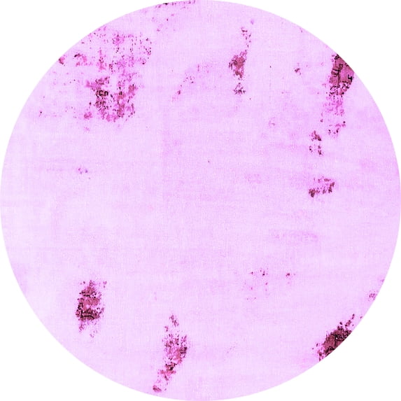Ahgly Company Indoor Round Abstract Purple Modern Area Rugs, 5' Round