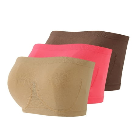 

AIEOTT Women s Plus Size Bra Stretch Strapless Bra Summer Bandeau Bra Strapless Comfort Wireless Bra